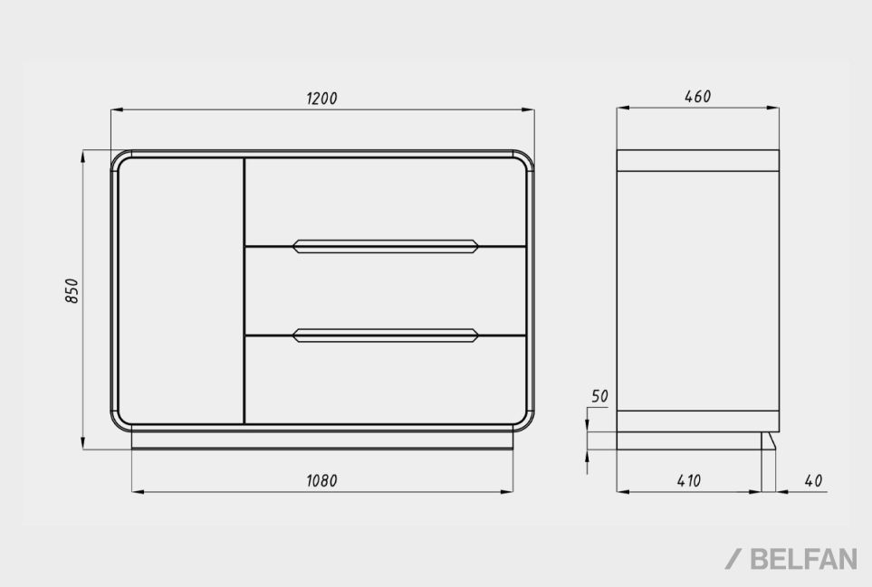 Комод "Монблан" 3-1 массив дуба 2