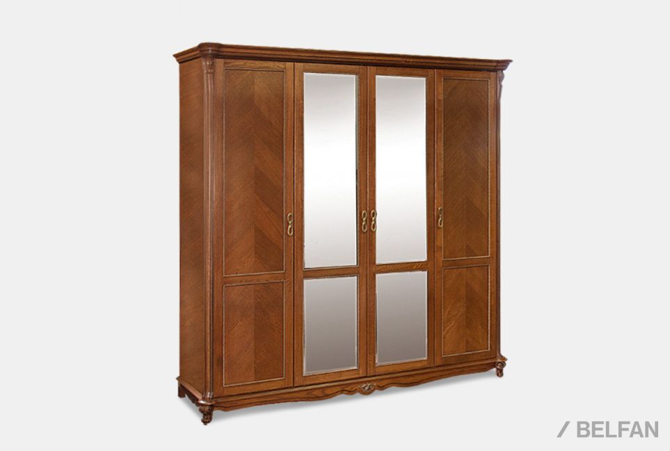 Шкаф 4-х дв. "Алези" массив и шпон дуба 5