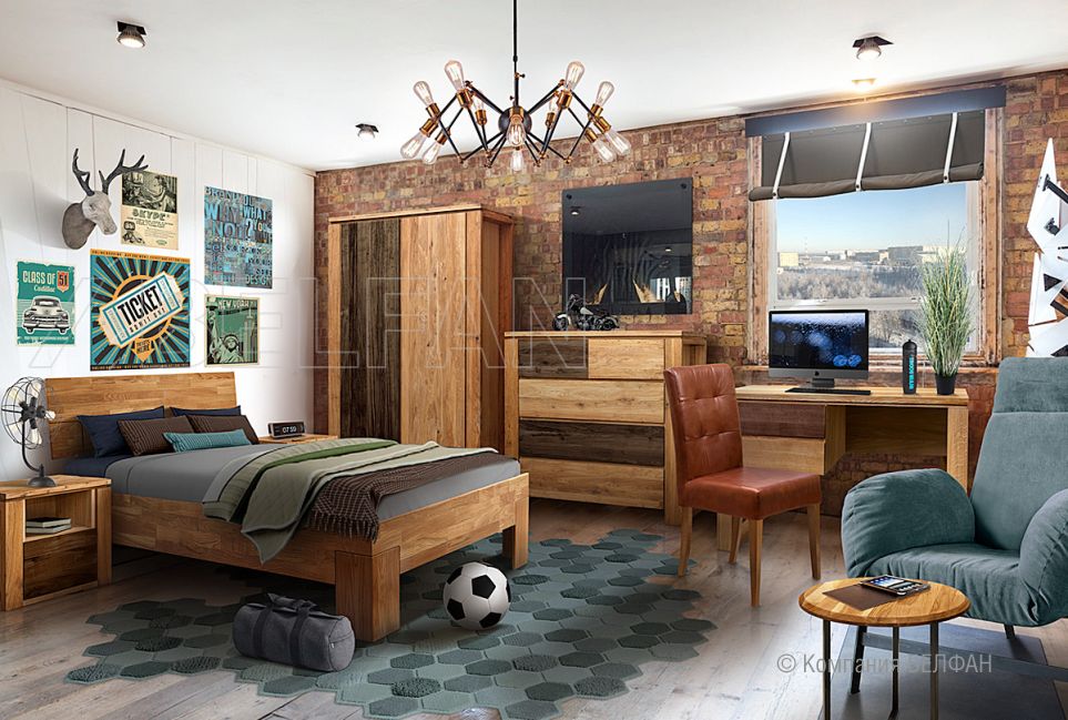 Тумба прикроватная "Берген" В массив и шпон дуба 2