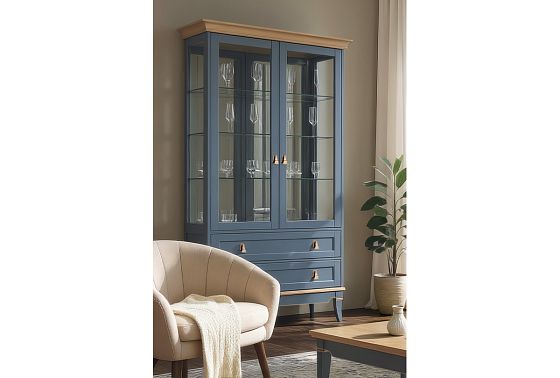 Витрина 2-х дверная "Стюарт" массив и шпон дуба 6