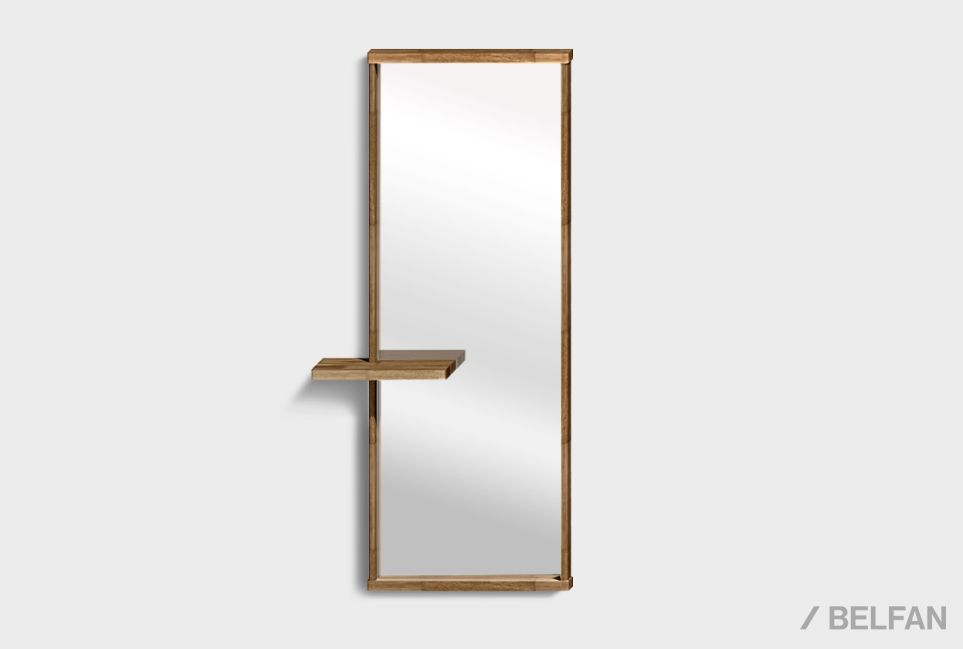 Зеркало настенное с полкой "Wallstreet" (прямоугольное) массив дуба 1