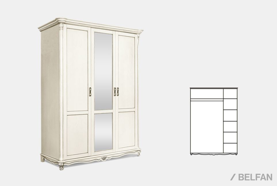 Шкаф 3-х дв. "Алези" массив и шпон дуба 2