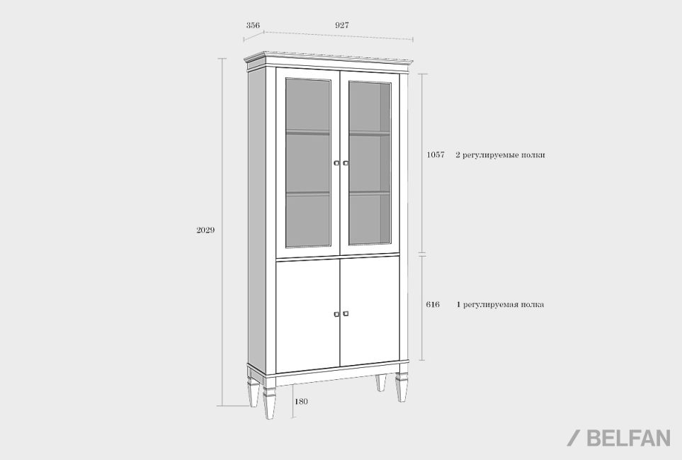 Витрина "Ольса-С" 220 массив сосны 5