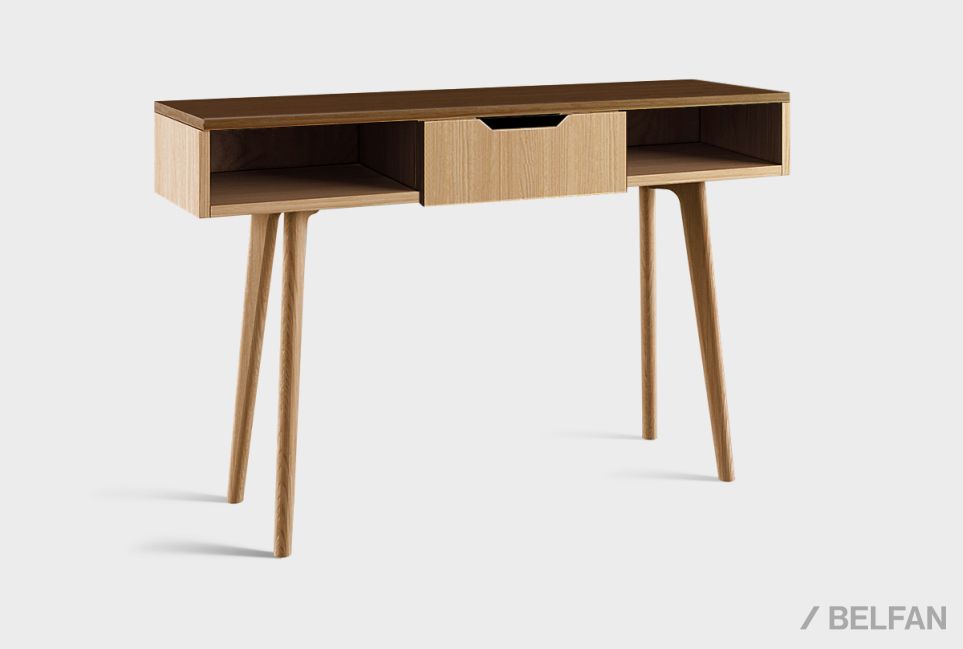 Консоль "Elva" (высокая) массив и шпон дуба 1