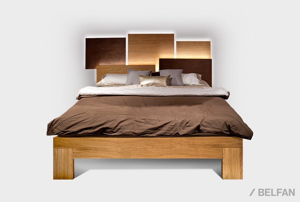 Кровать "Берген" 160 (с подсветкой) шпон дуба 7