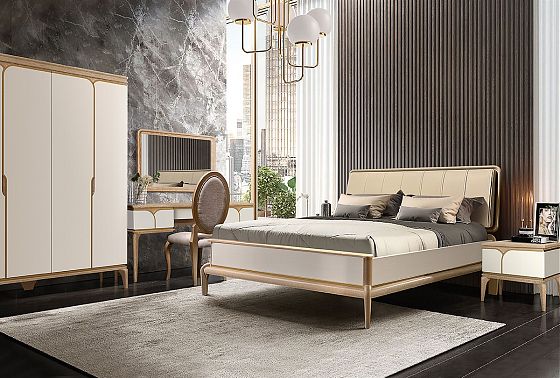 Шкаф для одежды 4-х дверный "Алекса" массив и шпон дуба, МДФ 5