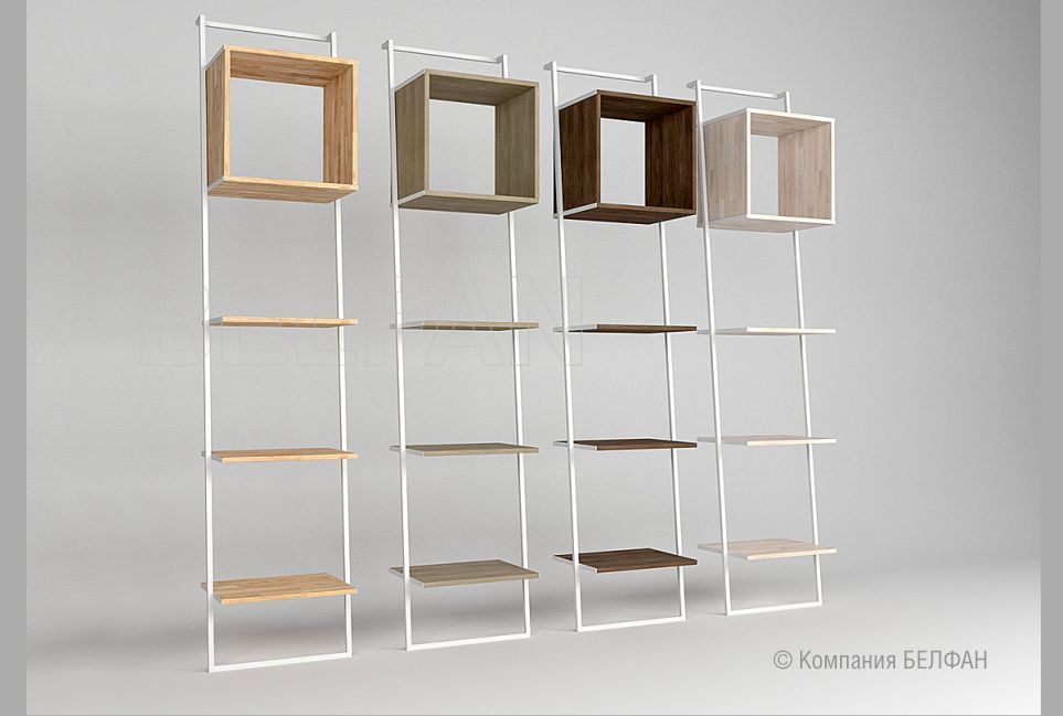 Стеллаж "Art Collection" 440 массив дуба/металл 4