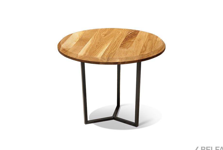 Стол журнальный "Art Collection" круглый 50 массив дуба, металл 1