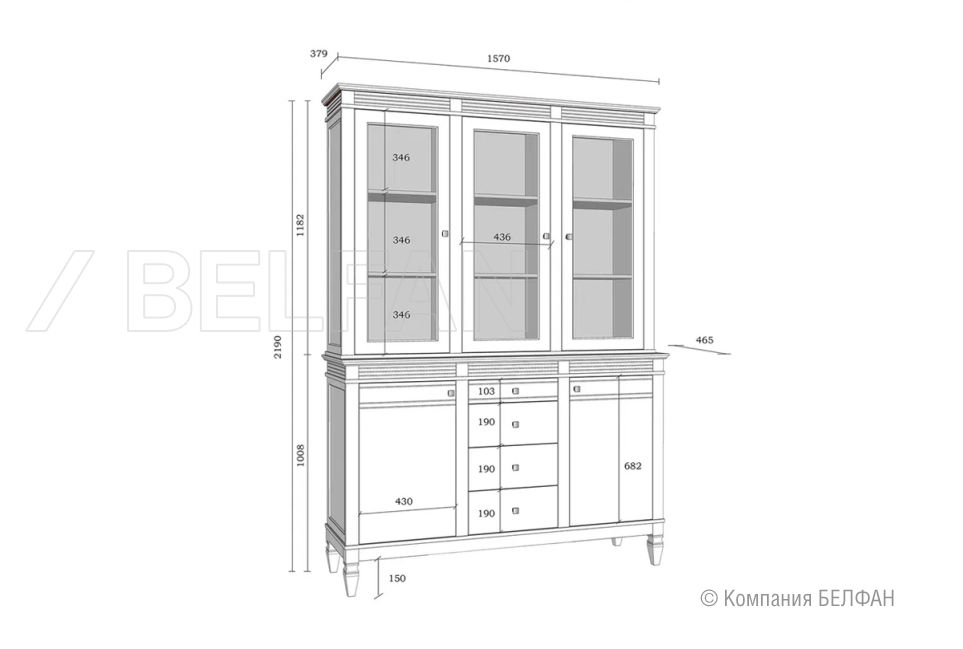 Буфет "Ольса" 330/324 массив сосны 4