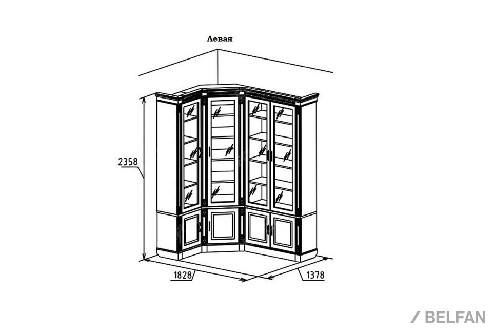 Набор мебели для библиотеки "Верди Люкс 2" массив и шпон дуба 3