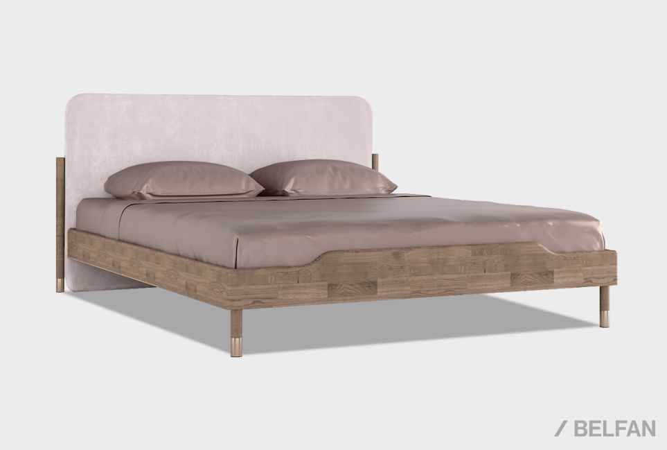 Кровать "Меридиан" (мягкое изголовье) массив дуба 1