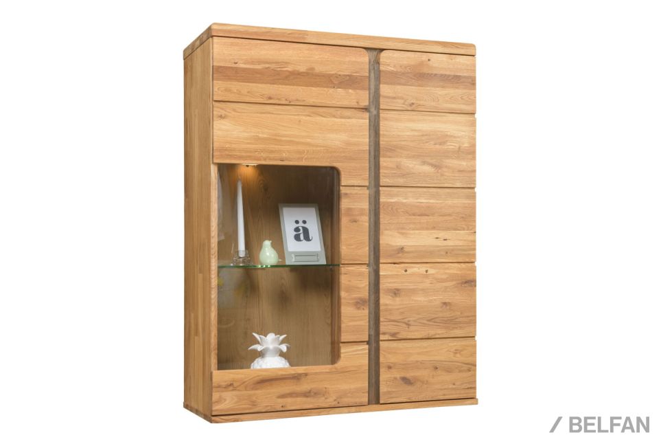 Шкаф навесной со стеклом "Madison" массив дуба 1