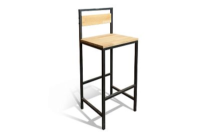 Стул барный "Art Collection"; *КМ-009.506; бейц-масло, чёрный металл