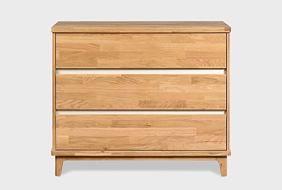 Комод "Wallstreet" 3; 3 ящика; *А-012.06; к-бейц-масло, ф-бейц-масло, вст-белый