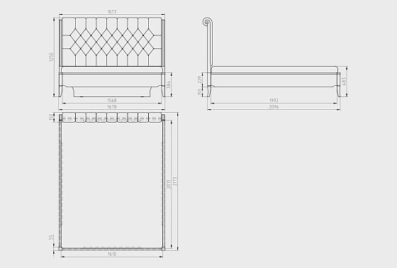 Кровать "Стюарт" (мягкое изголовье) массив и шпон дуба 5