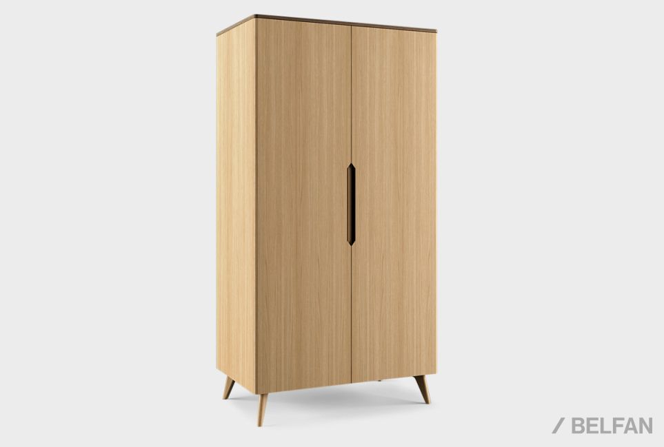 Шкаф для одежды 2-х дверный "Elva" массив и шпон дуба 1