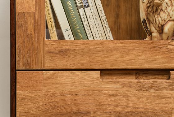 Шкаф с витриной 1-но дверный "Irving Design" (левый) массив дуба 6