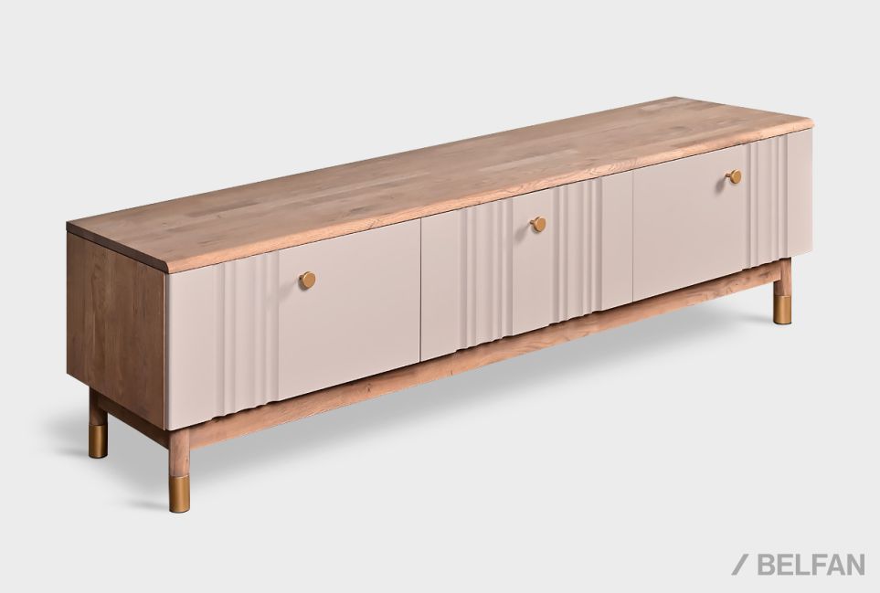 Тумба под ТВ "Меридиан" 180 массив дуба, МДФ 1