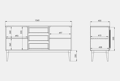 Тумба "Сакраменто" 3 (с ящиками)