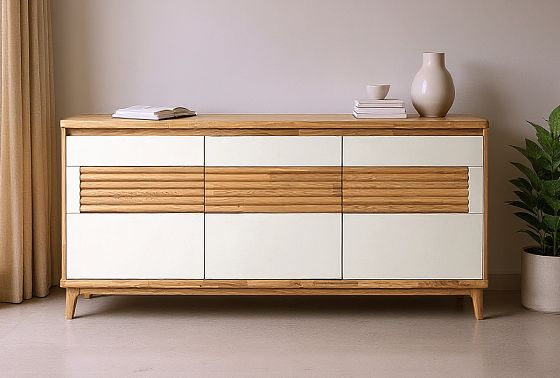 Тумба "Уоллстрит" 3 массив дуба, МДФ 4