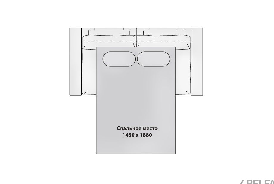 "Lofft" диван 2-х модульный 4