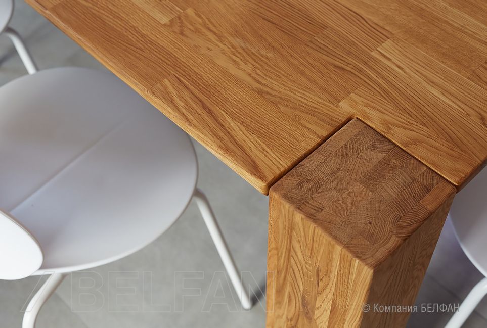 Стол обеденный "Берген" П-03 (сечение опор 150х150) массив дуба 6