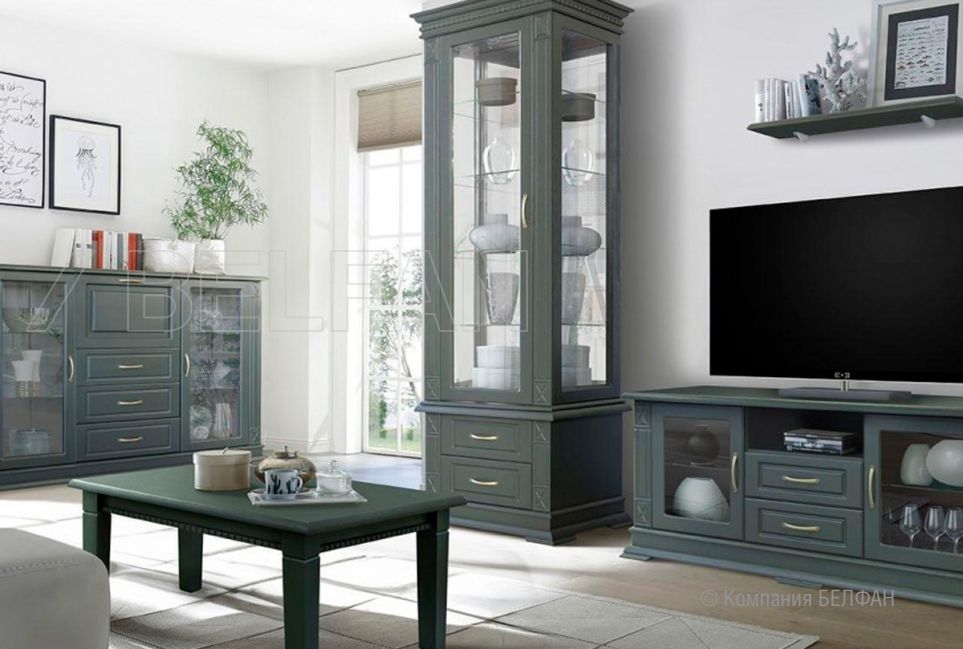 Тумба под ТВ "Верди Люкс ТВ2" массив и шпон дуба 1