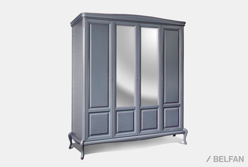 Шкаф для одежды "Fleuron" 4-х дв. (с зеркалом) массив и шпон дуба 1