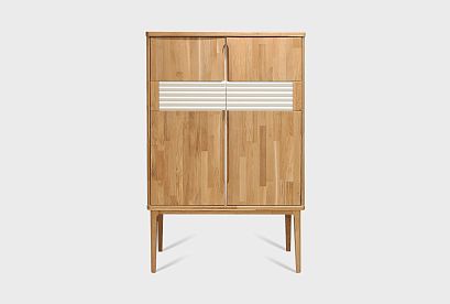 Тумба высокая "Уоллстрит"; *А-012.82; к-бейц-масло, ф-бейц-масло, вст-белый