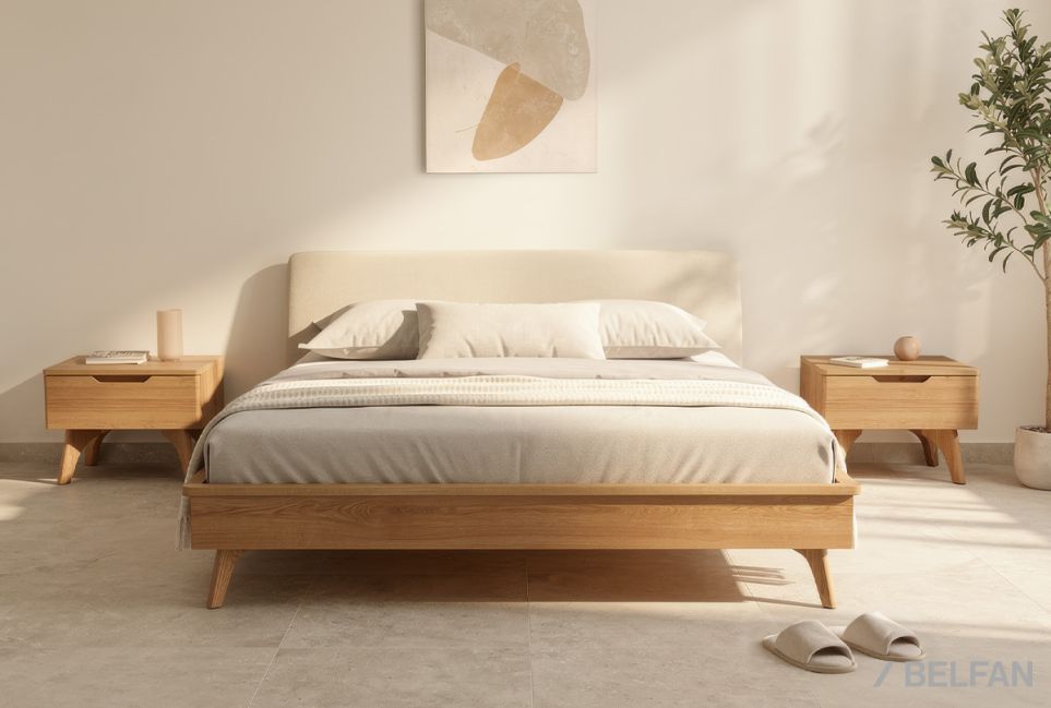 Кровать "Элва" (мягкое изголовье) массив и шпон дуба 1