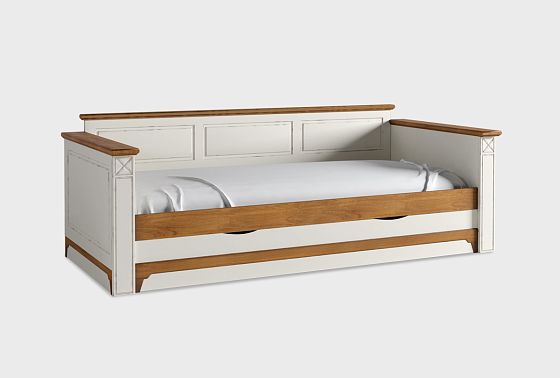 Кровать-диван под два матраса "Бриансон" массив и шпон дуба, МДФ 18