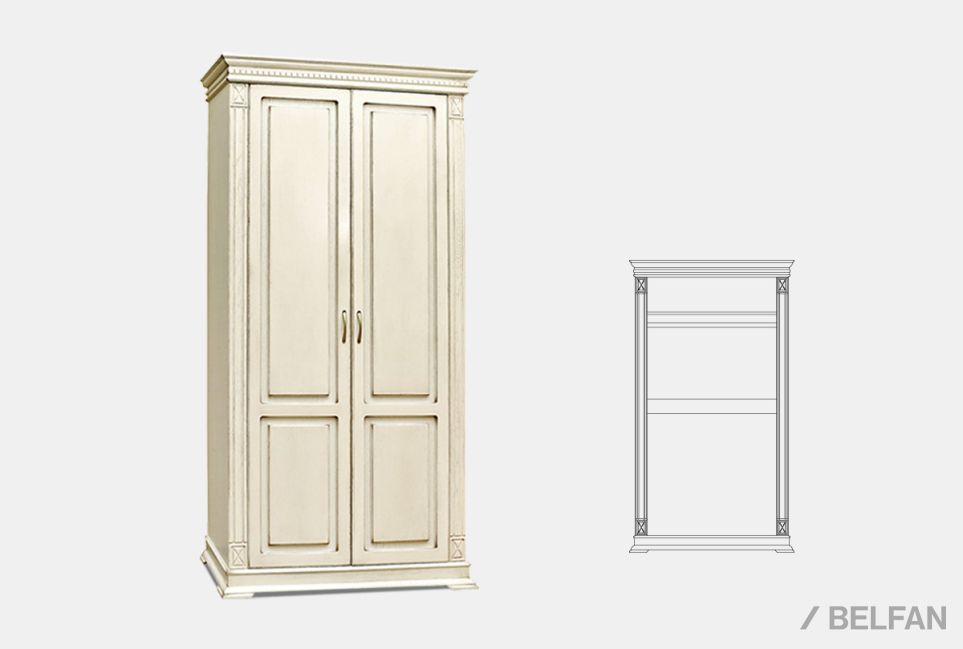 Шкаф для одежды 2-х дв. "Верди Люкс 2/4" массив и шпон дуба 1