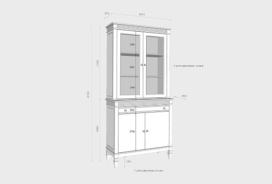 Буфет "Ольса" 220/221 массив сосны 5