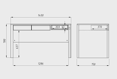 Стол письменный "Норд"; белёный дуб