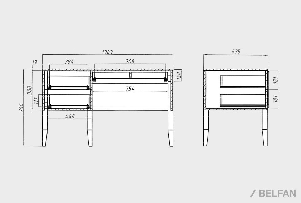 Стол письменный "Chicago" (1 тумба) массив и шпон дуба 3