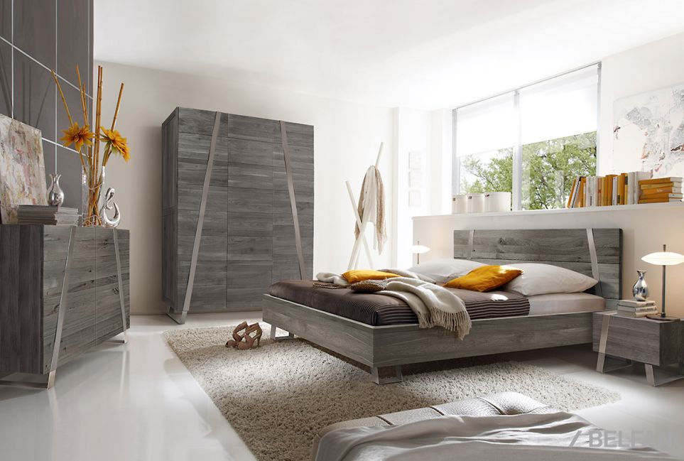 Кровать "Dillinger" 160У массив и шпон дуба, металл 2