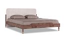 Кровать "Меридиан" (мягкое изголовье); без основания, без матраса; (1800x2000); к-шоколадный дуб; Tiffany 2 Beige
