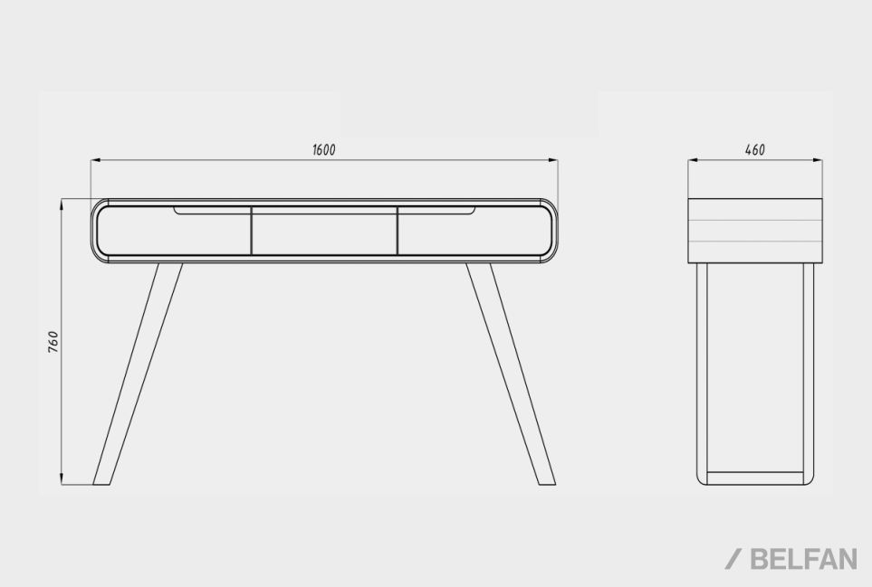 Стол письменный "Монблан" массив дуба 4