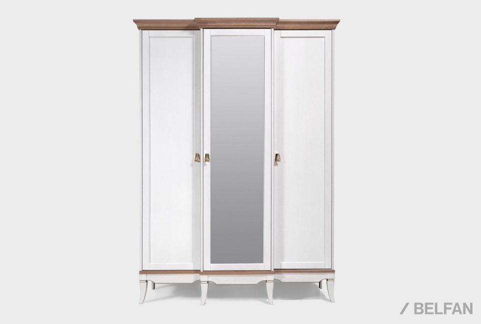 Шкаф для одежды 3-х дв. "Стюарт" (с зеркалом) массив и шпон дуба 1