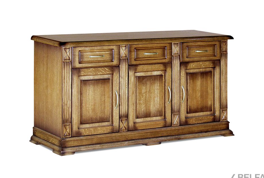 Тумба 3-х дверная "Верди Люкс 3" массив и шпон дуба 1