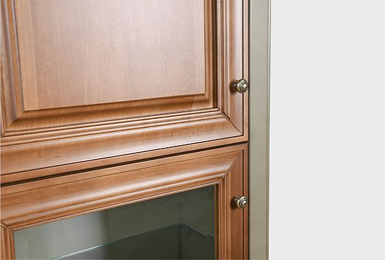 Шкаф навесной закрытый "Оливия" массив и шпон ольхи 4