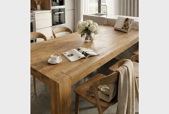 Стол обеденный "Берген" П-03 (сечение опор 150х150) массив дуба 8