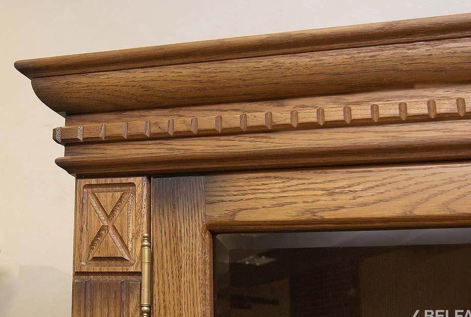 Шкаф для книг "Верди Люкс 1/1" массив и шпон дуба 2