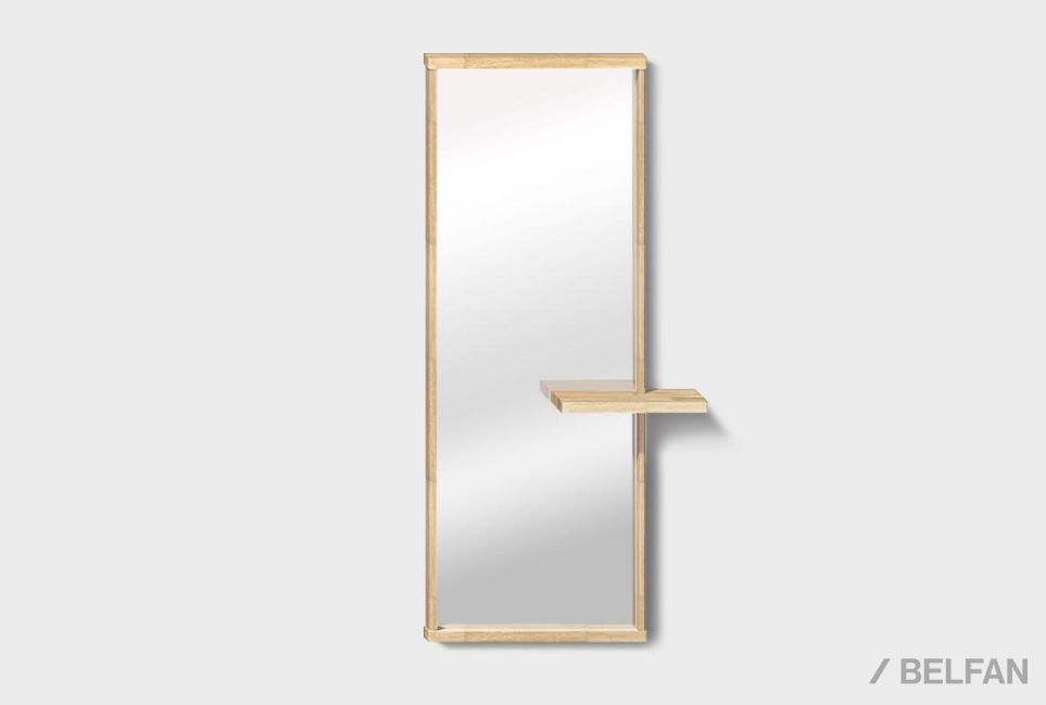 Зеркало настенное с полкой "Wallstreet" (прямоугольное) массив дуба 2