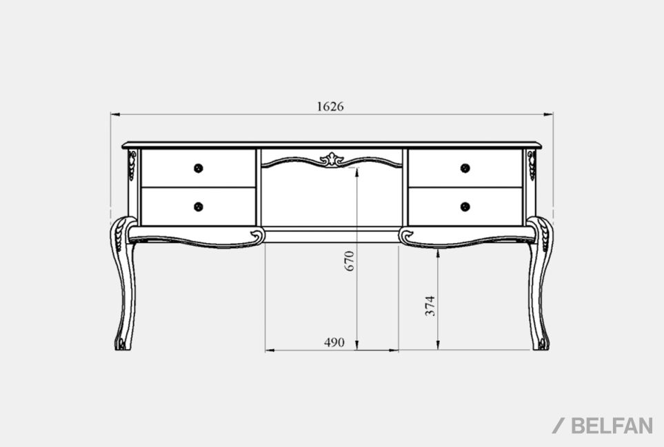Стол туалетный "Fleuron" массив и шпон дуба 2