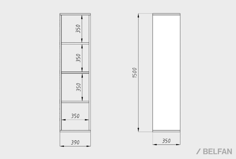 Стеллаж "Art Collection" 4 массив дуба 2