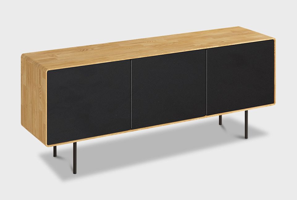 Тумба под ТВ высокая "Norman" 3; дуб натуральный, чёрный