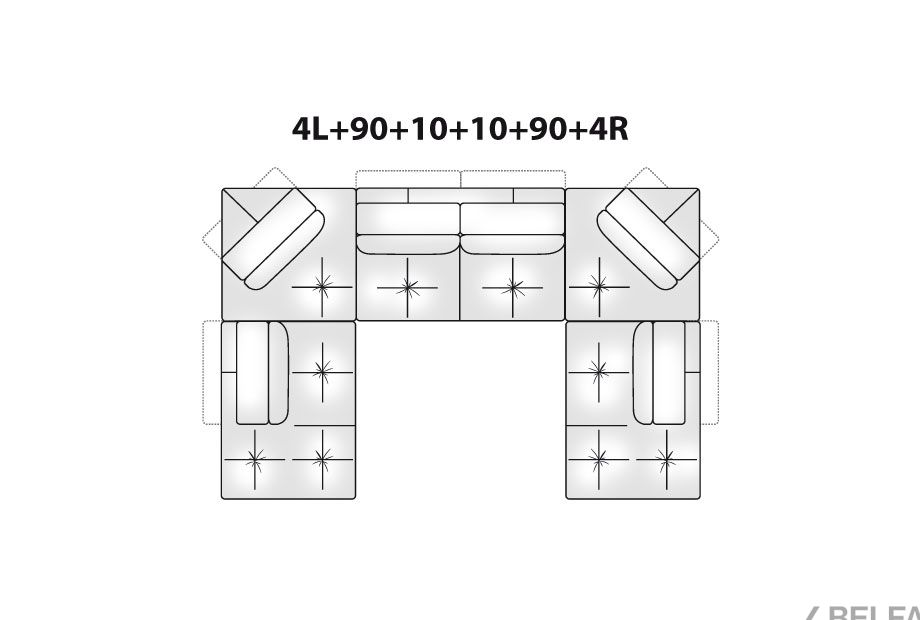 "Бакстер" диван угловой П-образный 5