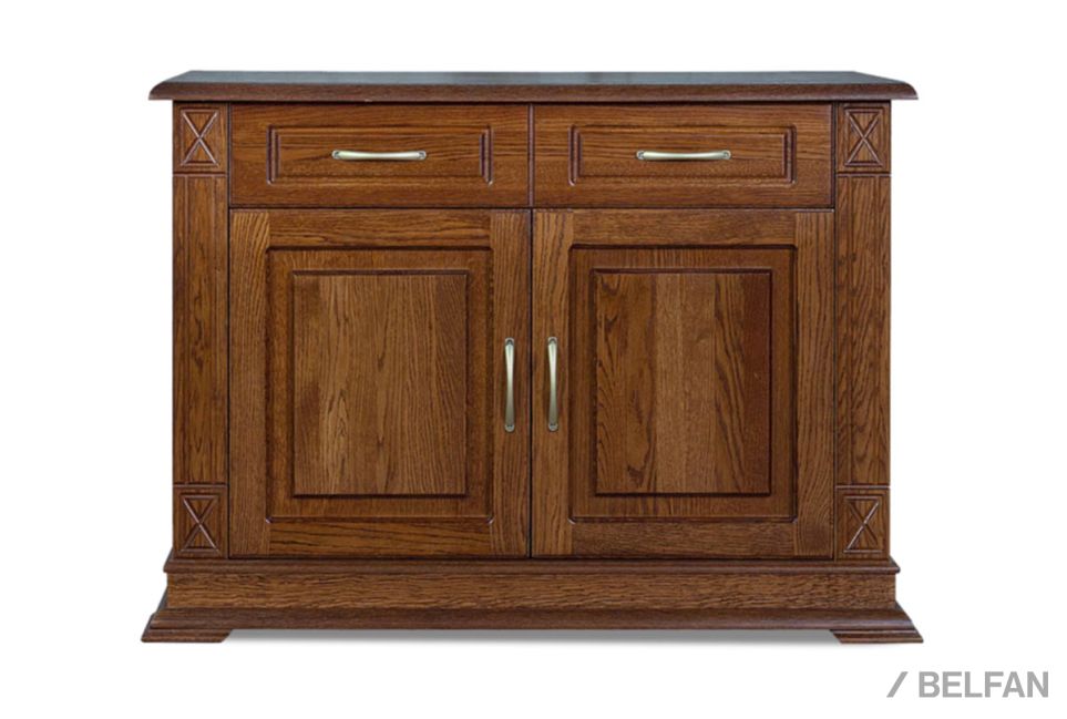 Тумба 2-х дверная "Верди Люкс 2" массив и шпон дуба 1