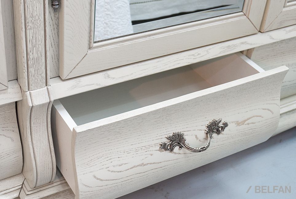 Шкаф для одежды "Тэфи" 4-х дв. с зеркалом массив и шпон дуба 7